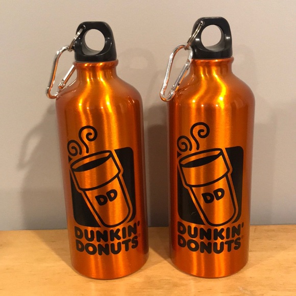 Two Dunkin Donuts Metal Travel Bottle Flask, 23oz - Picture 1 of 6